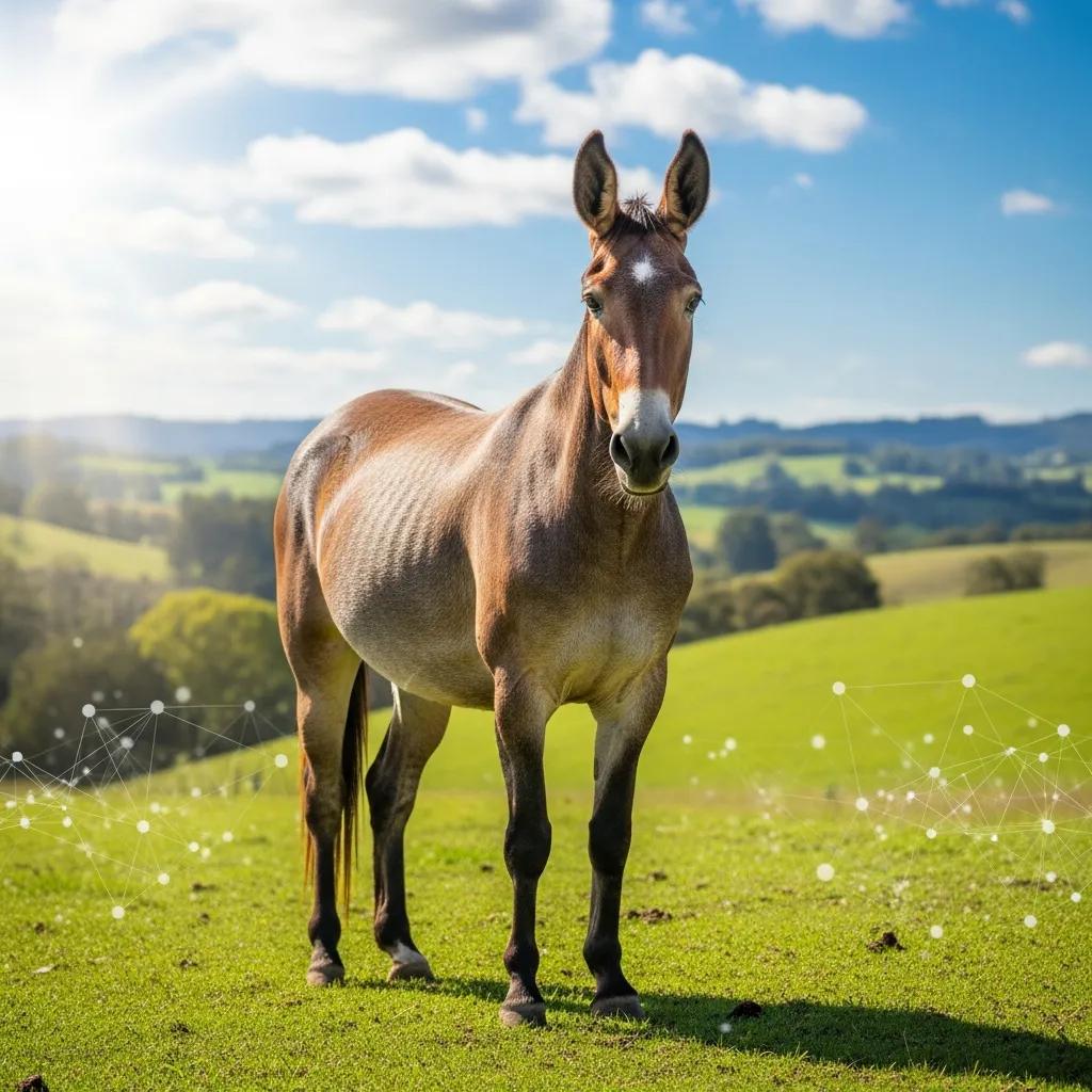mule in a lush pasture representing online mule buying and selling